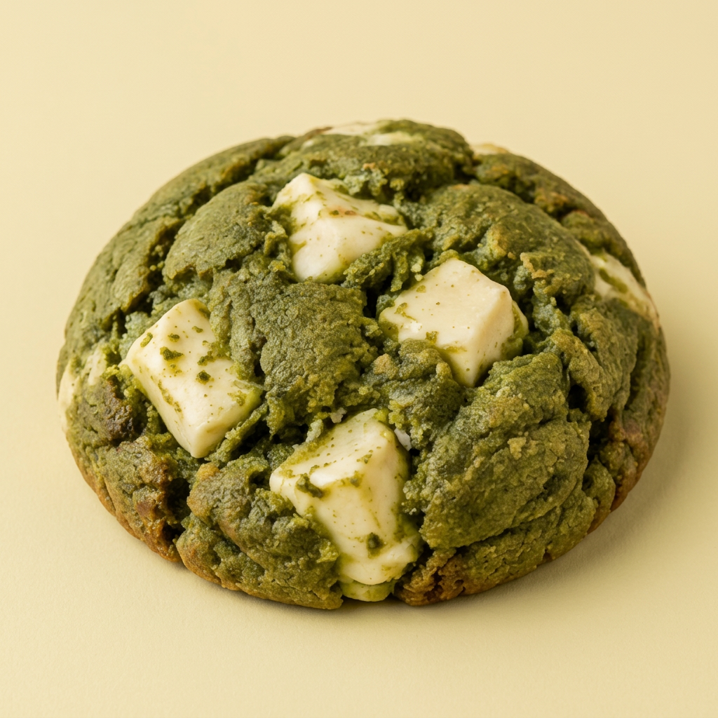 Matcha cookie met witte chocolade — gegenereerde productfoto